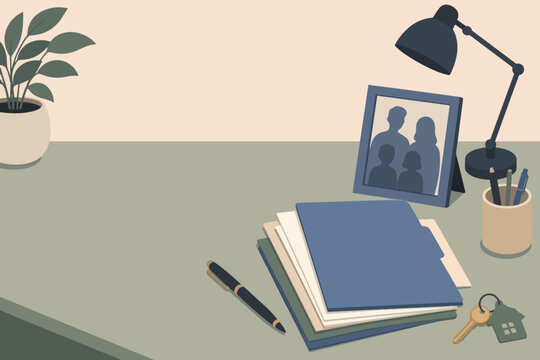 End of life planning document desk Editorial Background