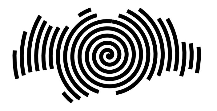 Symbol Map of the City Oss (Netherlands) showing the city with a black spiral line