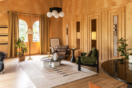 Modern Living Room With Unique Furniture and Natural Light