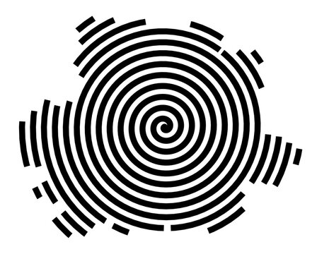 Symbol Map of the City M. Tarnow (Poland) showing the city with a black spiral line