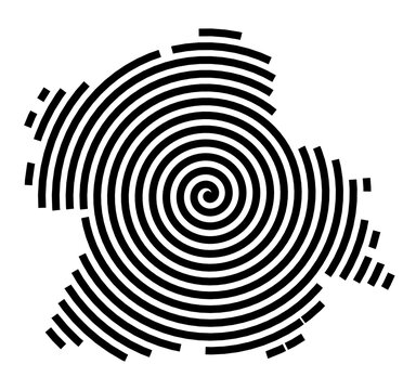 Symbol Map of the City M. Tychy (Poland) showing the city with a black spiral line
