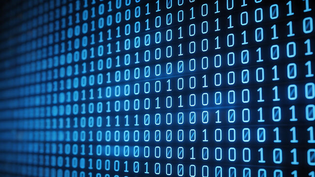 Binary code on digital display