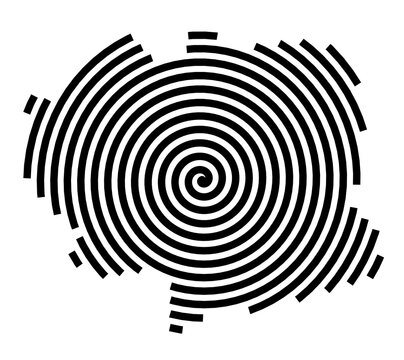 Symbol Map of the City Zgierz (Poland) showing the city with a black spiral line