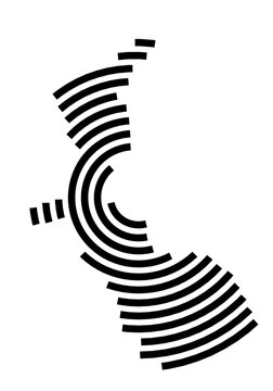 Symbol Map of the City Petrosani (Romania) showing the city with a black spiral line