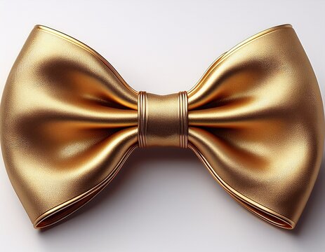 3d gold bow tie isolated on white background bow tie