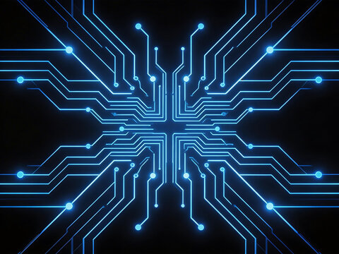 Blue glowing circuit board pattern