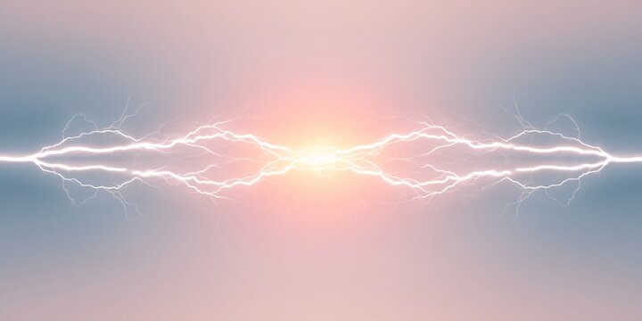 Dramatic lightning creating a symmetrical composition across the center frame in a stunning display of nature's power