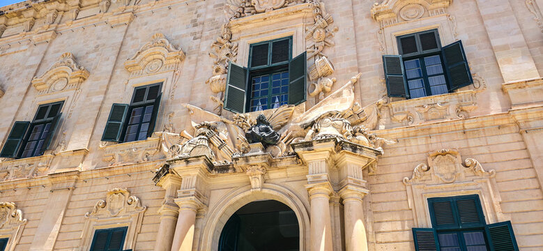 Auberge de Castille on Castile Place in Valletta, Malta	