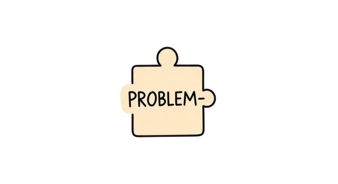 Puzzle piece with problem text for logic concept