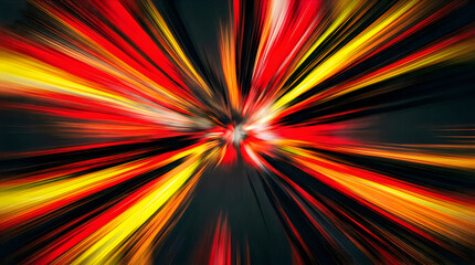 Obraz premium Bright light rays bursting through colorful bokeh background with motion blur effect