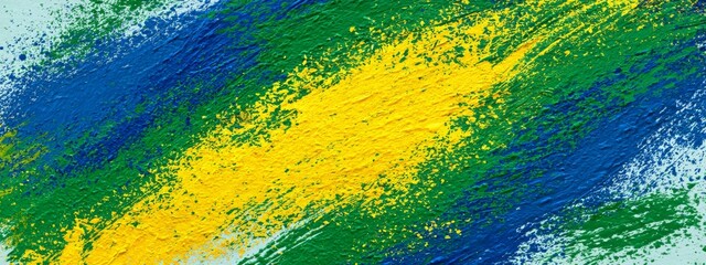 Fototapeta premium Colorful Grunge Background with Blue, Yellow, and Green Brush Strokes Ideal for Art and Design Projects