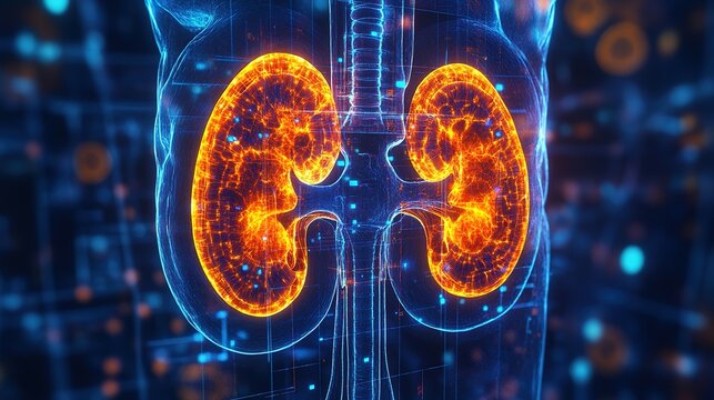Detailed Medical Illustration of Adrenal Disease, Adrenal Gland Disorders Anatomy Diagram Showing Adrenal Tumor, Insufficiency, Hyperfunction, Hormonal Imbalance Pathophysiology in Human Endocrine 