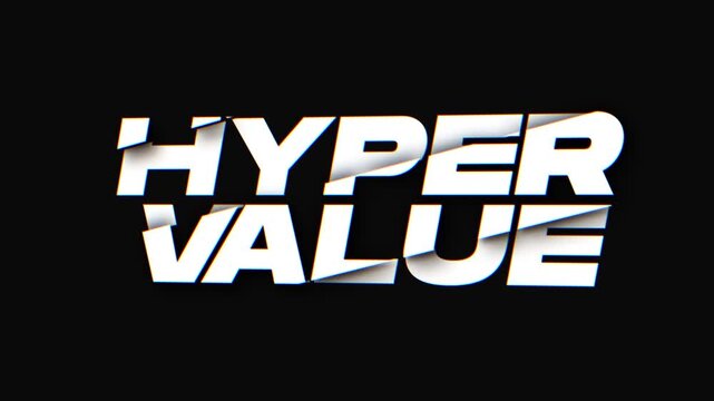 Bold hyper value typography graphic motion graphic displaying