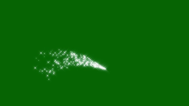 twinkling glitter sparkle animation, with shining fairy dust and glowing starlight trails, elegant smooth twinkle loop effect,Christmas on a transparent chroma key green screen background. 4K