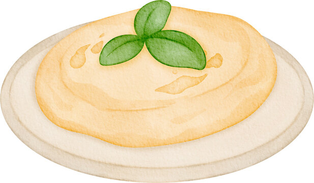 Watercolor laffa hand painted illustration