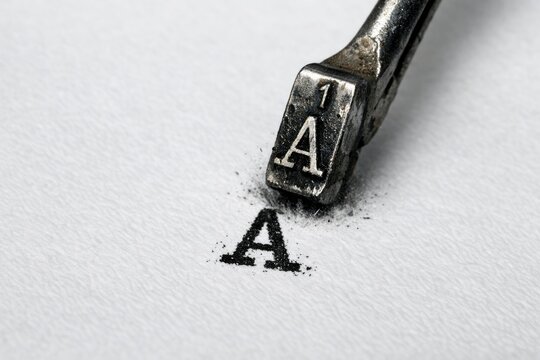 A close-up shot of a rubber stamp with the letter 'A' embossed on it