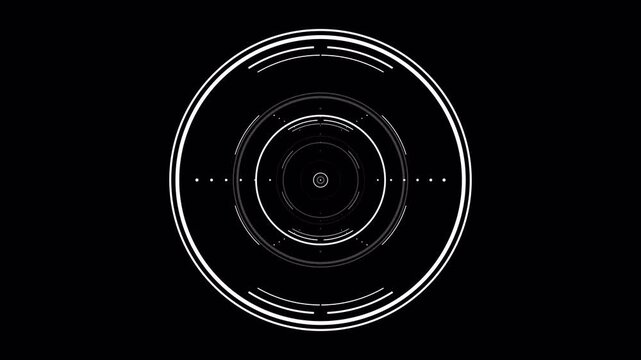 Futuristic HUD interface circular target scan animation.