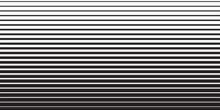 Halftone gradient lines pattern. Faded halftone black lines. Faded gradient background. Horizontal abstract geometric texture with parallel lines.