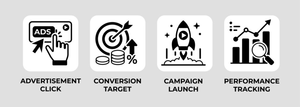 Digital marketing strategy icons