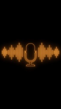 Podcast. Podcasting Sound Audio Wave animation	