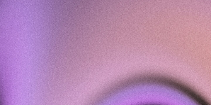 Wide horizontal abstract backdrop with smooth purple to blush pink gradient, subtle grainy noise texture, and soft curved purple shadow element.
