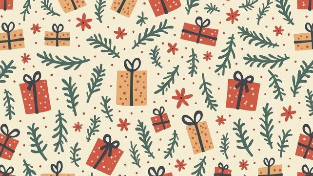 Template gift icon pattern fabric motifs with flat design