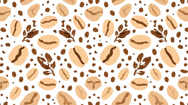 Template coffe bean pattern fabric motifs with flat design