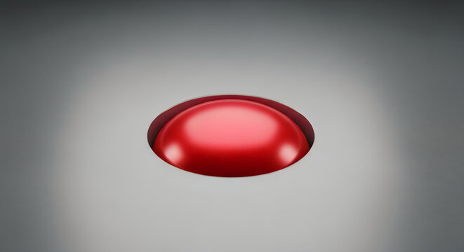 Red glowing oval button or light on gray background