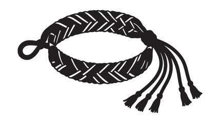 Handcrafted braided rope with fringe tassels hanging loop design illustration transparent background © rayhanbd.net