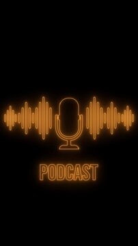 Podcast. Podcasting Sound Audio Wave animation	