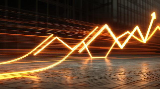 Glowing Financial Growth Chart Abstract