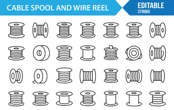 Engineering Electrical Cable Outline Icon Bundle