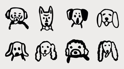 Dogs hand drawn collection. Not AI © missbobbit