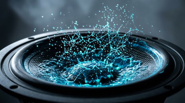 Water Splashing on Speaker Cone