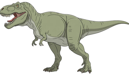 Fototapeta premium Realistic cartoon dinosaur standing on flat ground Vector