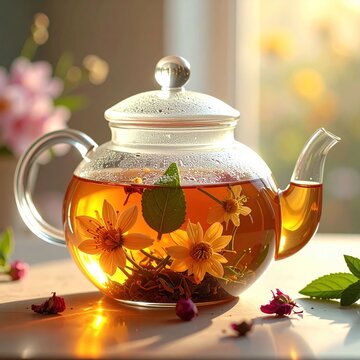 Floral teapot