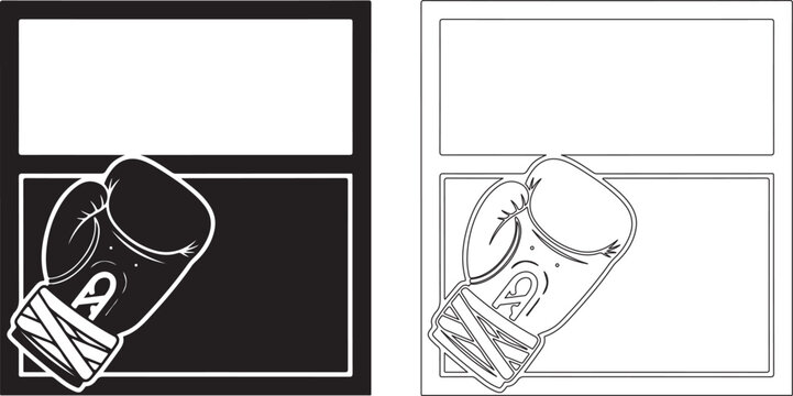 Stylized boxing glove with ribbon and blank space for text isolated on transparent background