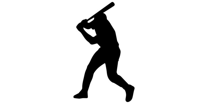 Baseball player silhouettes, boy softball athlete hitting bat and catching ball, sports action poses set, isolated black vector illustration on white background, baseball  silhouette vector white back