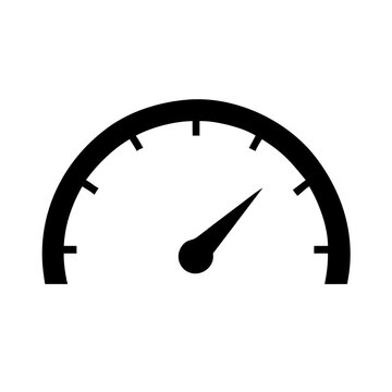 Black Speedometer Silhouette Dashboard Gauge Vector Icon