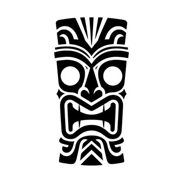 Traditional Tiki Mask Vector Illustration Tribal Style