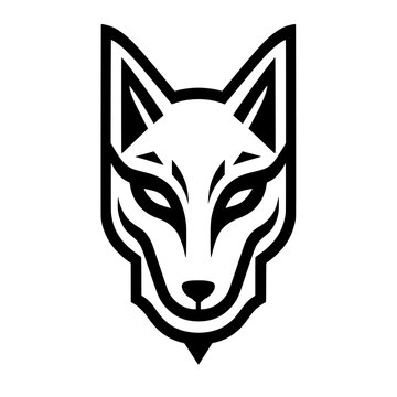 Minimalist Wolf Head Vector Illustration Geometric Logo