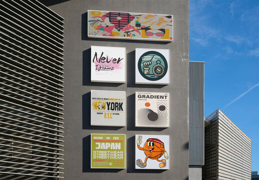 Mockup of wayfinding panels ready for signage