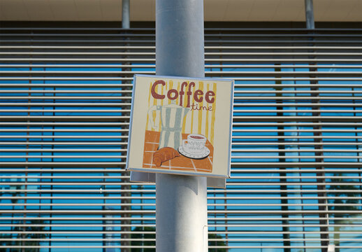 Mockup of small square Blank Sign