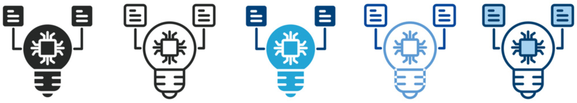 Machine learning icon set multi style icon set collection vector illustration