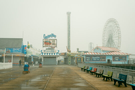 Casino Pier on a foggy morning, Seaside Heights, New Jersey