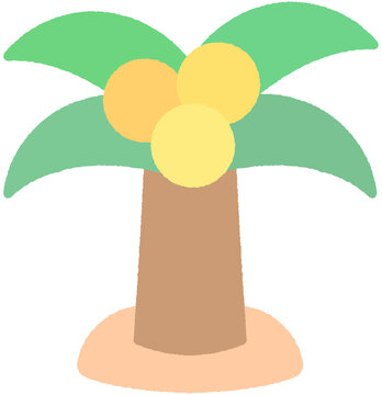 여름 summer 데코 키치 아이콘 야자수 일러스트 열대나무 트로피컬 여름 해변 바다 휴양지 리조트 코코넛 남국풍 바캉스 휴가 장식 소품 열대섬 여행 자연풍경 PNG 투명배경