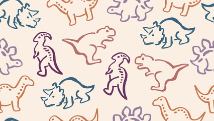Dinosaurs seamless pattern. Not AI © missbobbit