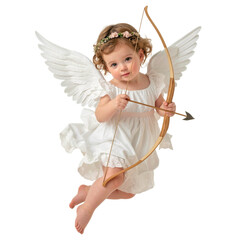 Fototapeta premium Cute Baby Angel with Bow and Arrow