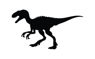 Triceratops dinosaur silhouette, Tyrannosaurus silhouette, T-Rex dinosaur vector illustration, dinosaurs and T-Rex reptiles vector © VectorEliteX