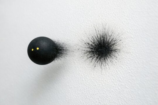 A pair of black balls sitting on a white surface, used for various purposes such as sports or games